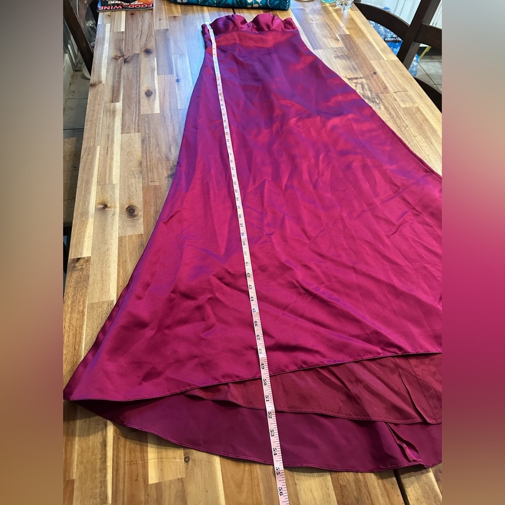 Jim Hjelm Occasions Burgundy Satin Dress| Size 6 - Picture 13 of 14